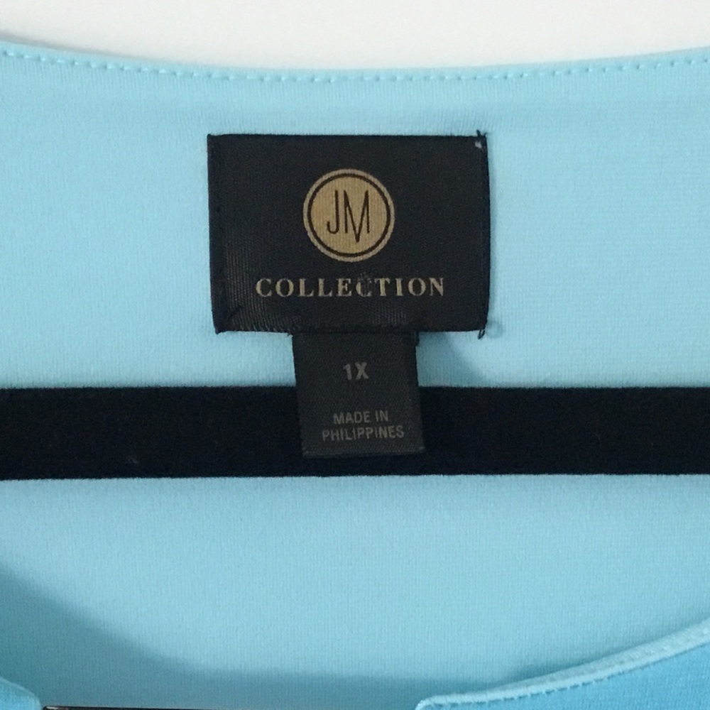JM Collection Ladies/Women’s Top size 1X. Beautiful blues, Polyester & Spandex - Picture 2 of 8